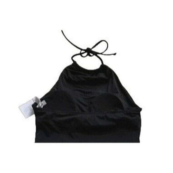 NWT Andie The Baja Tankini Tie Neck Swim Top Medium Bust Support S Black #3501 - Picture 9 of 15